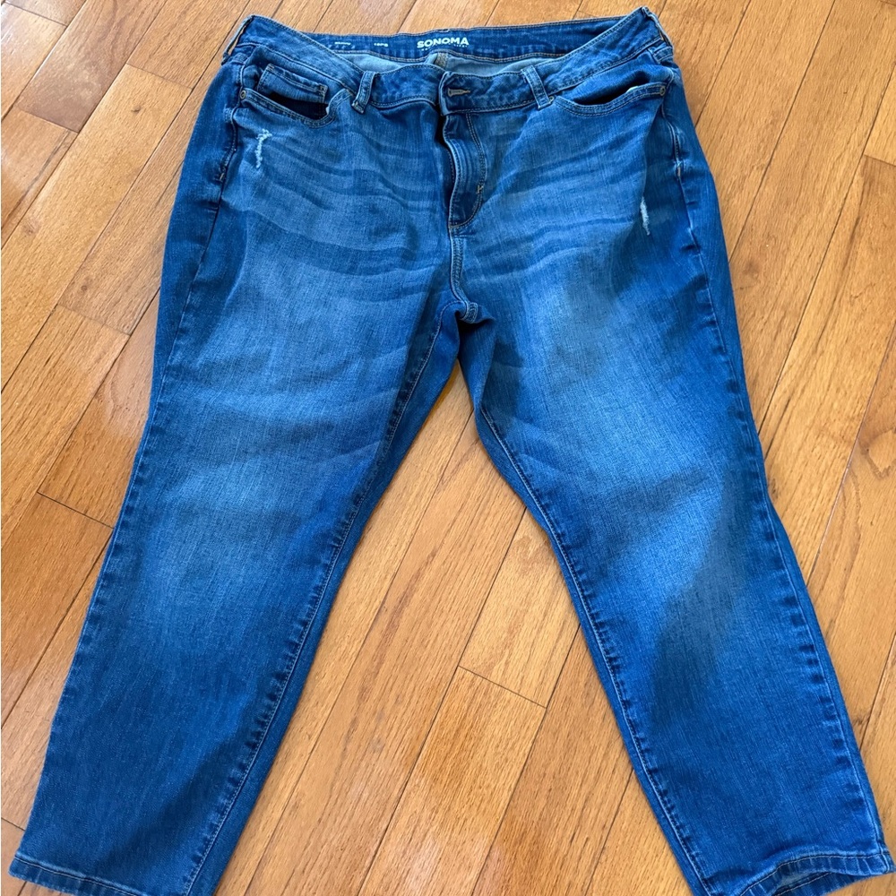 SONOMA Women's Boyfriend Jeans in Medium Blue Wash
